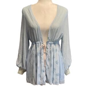 We are HAH Size Small NEW Make It A Double French Blue Reversible Robe Sexy